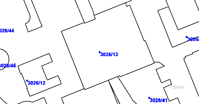 Parcela st. 3026/13 v KÚ Děčín, Katastrální mapa