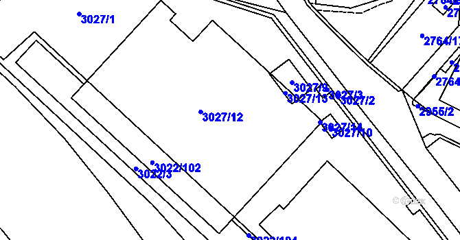 Parcela st. 3027/1 v KÚ Děčín, Katastrální mapa