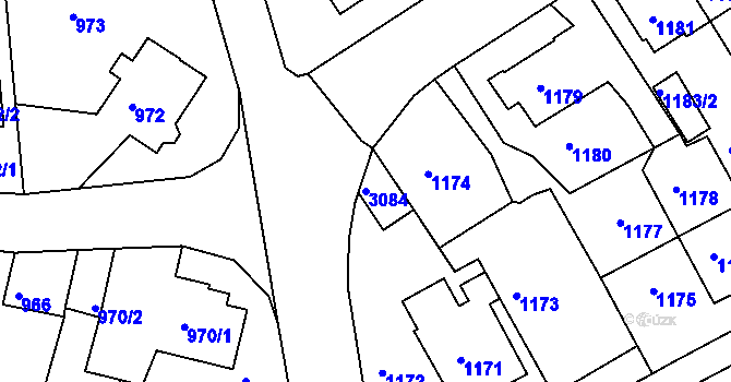 Parcela st. 3084 v KÚ Děčín, Katastrální mapa