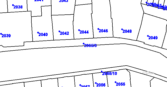 Parcela st. 2965/6 v KÚ Děčín, Katastrální mapa