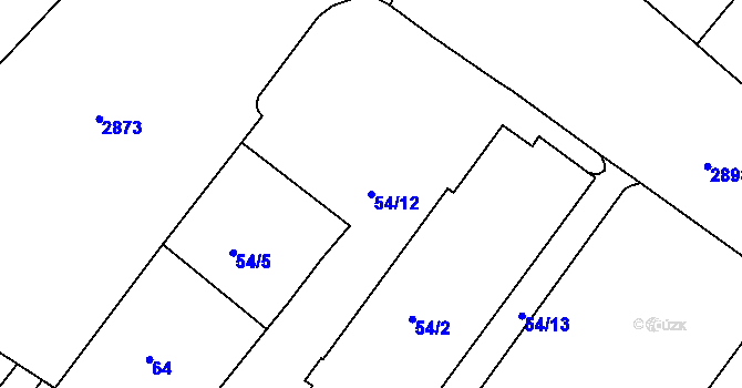 Parcela st. 54/12 v KÚ Děčín, Katastrální mapa