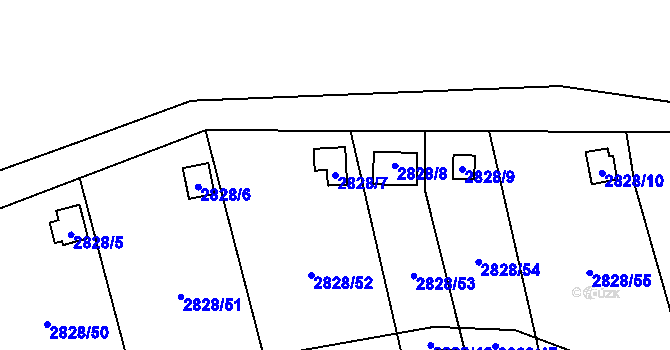 Parcela st. 2828/7 v KÚ Děčín, Katastrální mapa