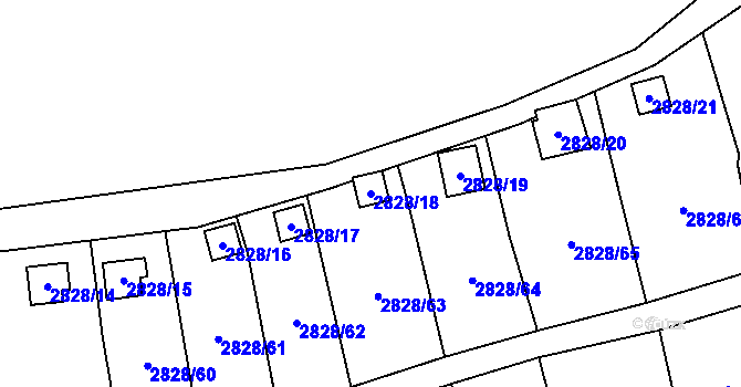 Parcela st. 2828/18 v KÚ Děčín, Katastrální mapa
