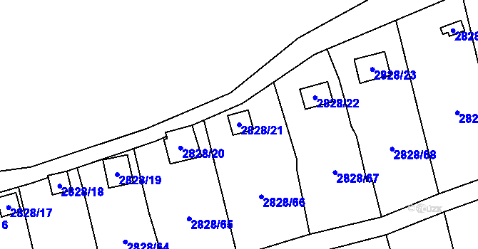 Parcela st. 2828/21 v KÚ Děčín, Katastrální mapa