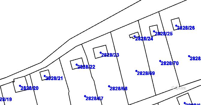 Parcela st. 2828/23 v KÚ Děčín, Katastrální mapa