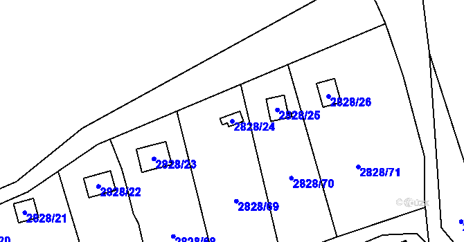 Parcela st. 2828/24 v KÚ Děčín, Katastrální mapa
