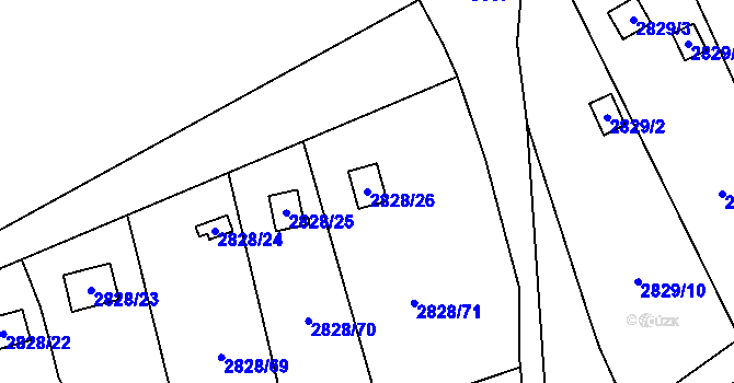 Parcela st. 2828/26 v KÚ Děčín, Katastrální mapa