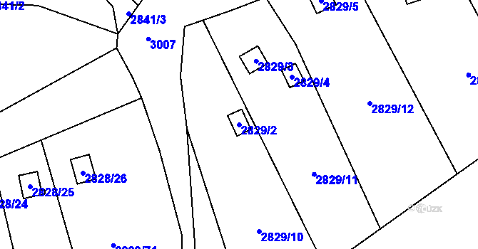Parcela st. 2829/2 v KÚ Děčín, Katastrální mapa