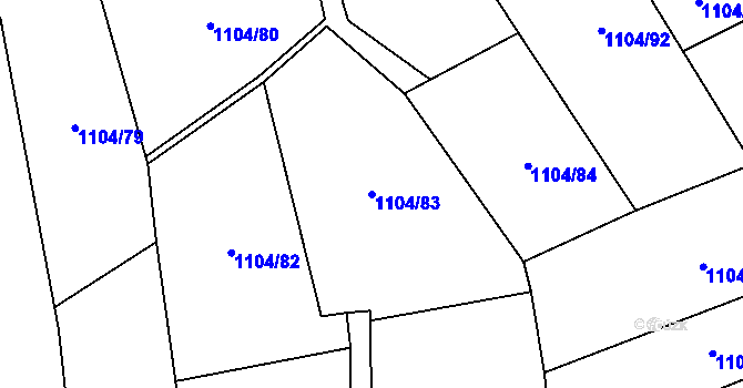Parcela st. 1104/83 v KÚ Děčín, Katastrální mapa