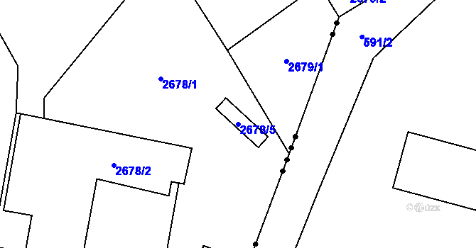 Parcela st. 2678/5 v KÚ Děčín, Katastrální mapa