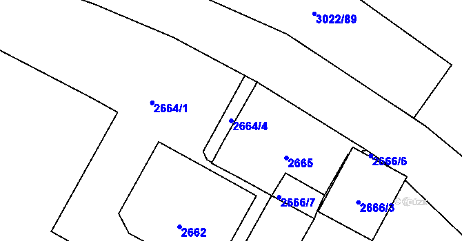 Parcela st. 2664/4 v KÚ Děčín, Katastrální mapa