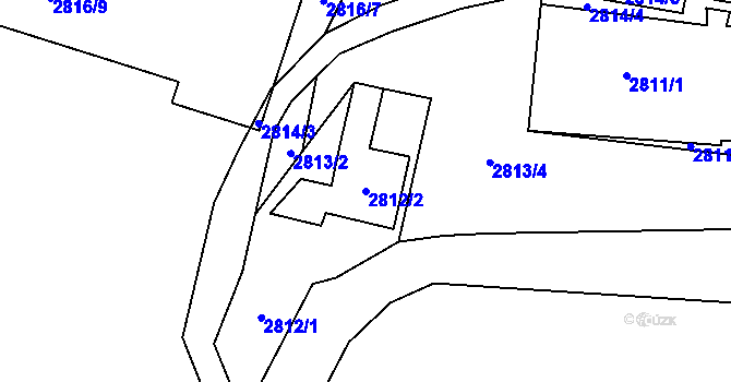 Parcela st. 2812/2 v KÚ Děčín, Katastrální mapa