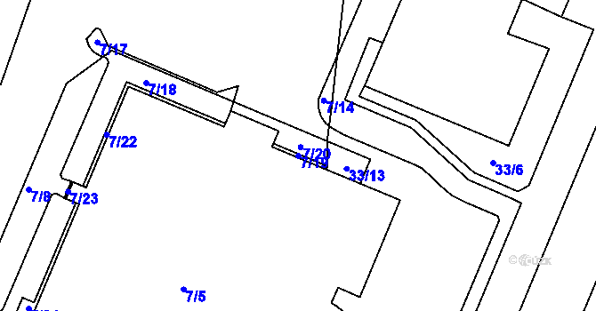 Parcela st. 7/19 v KÚ Děčín, Katastrální mapa