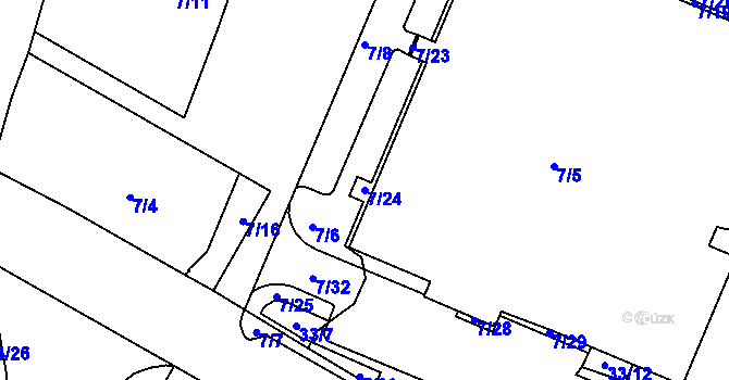 Parcela st. 7/24 v KÚ Děčín, Katastrální mapa