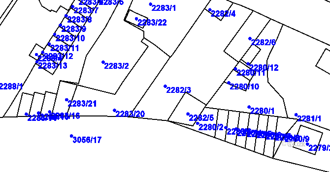 Parcela st. 2282/3 v KÚ Děčín, Katastrální mapa