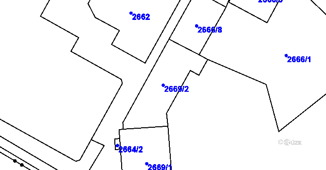 Parcela st. 2669/2 v KÚ Děčín, Katastrální mapa