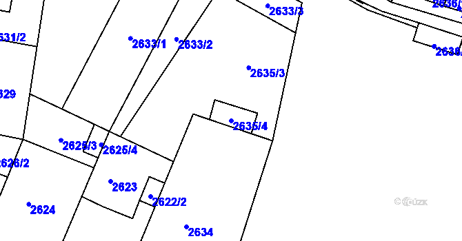 Parcela st. 2635/4 v KÚ Děčín, Katastrální mapa