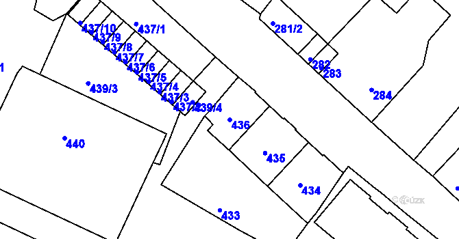 Parcela st. 436 v KÚ Děčín-Staré Město, Katastrální mapa