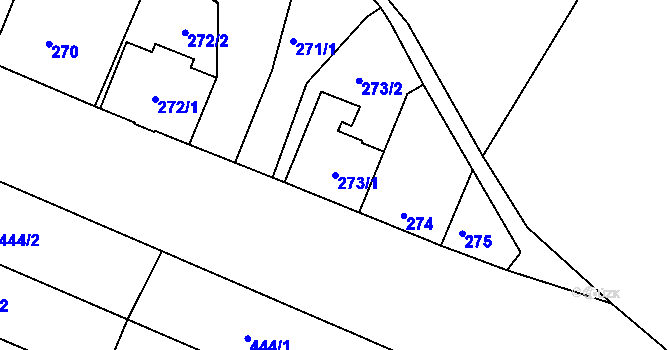 Parcela st. 273/1 v KÚ Děčín-Staré Město, Katastrální mapa