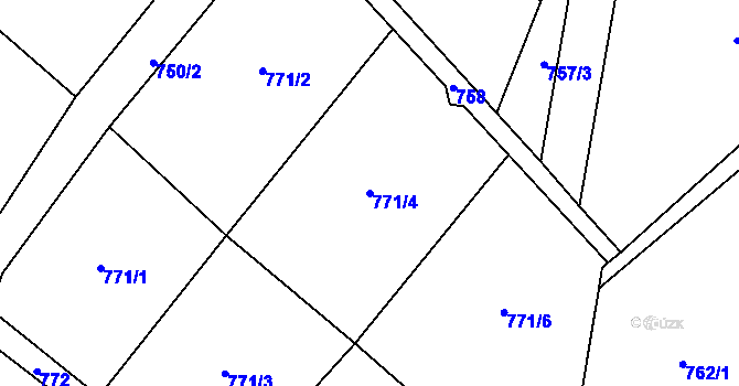 Parcela st. 771/4 v KÚ Děčín-Staré Město, Katastrální mapa