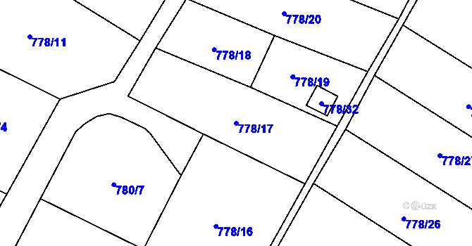 Parcela st. 778/17 v KÚ Děčín-Staré Město, Katastrální mapa