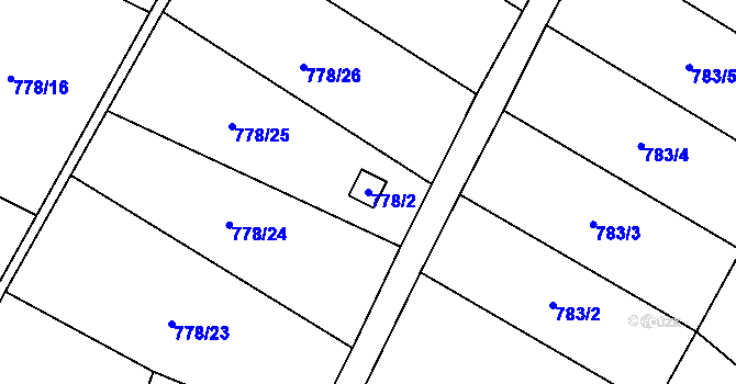 Parcela st. 778/2 v KÚ Děčín-Staré Město, Katastrální mapa