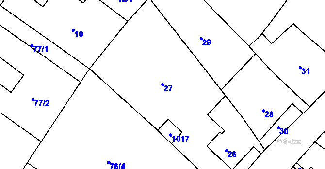 Parcela st. 27 v KÚ Vilsnice, Katastrální mapa