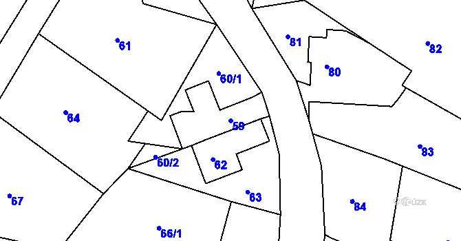 Parcela st. 59 v KÚ Vilsnice, Katastrální mapa
