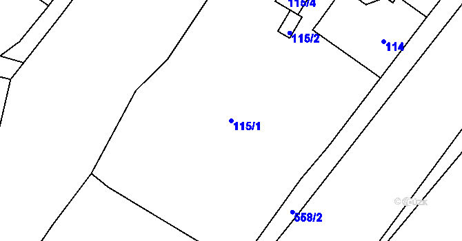 Parcela st. 115/1 v KÚ Vilsnice, Katastrální mapa