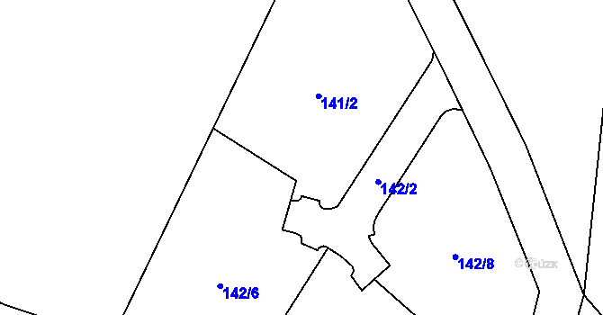 Parcela st. 142/2 v KÚ Vilsnice, Katastrální mapa