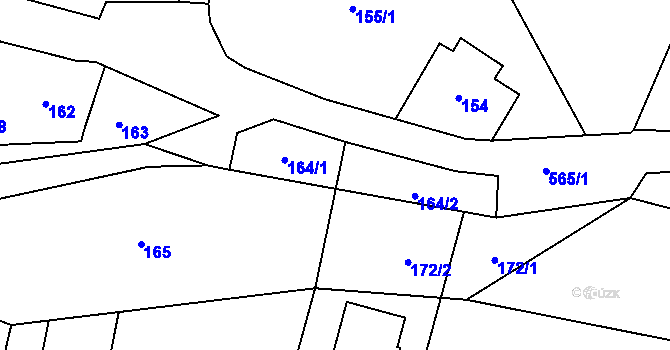 Parcela st. 164 v KÚ Vilsnice, Katastrální mapa