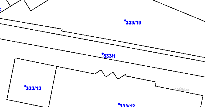 Parcela st. 333/1 v KÚ Vilsnice, Katastrální mapa