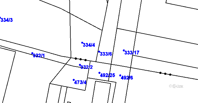 Parcela st. 333/6 v KÚ Vilsnice, Katastrální mapa