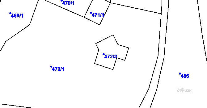 Parcela st. 472/3 v KÚ Vilsnice, Katastrální mapa