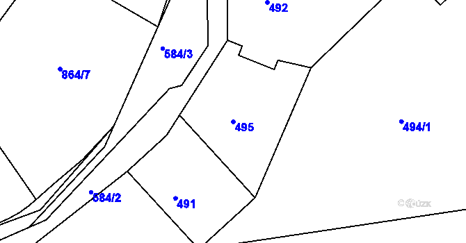 Parcela st. 495 v KÚ Vilsnice, Katastrální mapa