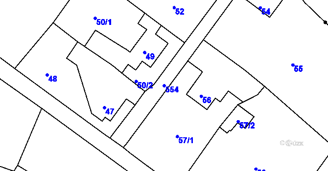 Parcela st. 554 v KÚ Vilsnice, Katastrální mapa