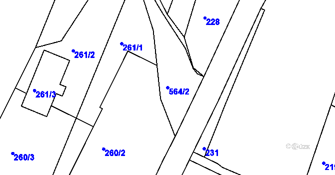 Parcela st. 564/2 v KÚ Vilsnice, Katastrální mapa
