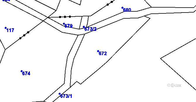 Parcela st. 672 v KÚ Vilsnice, Katastrální mapa