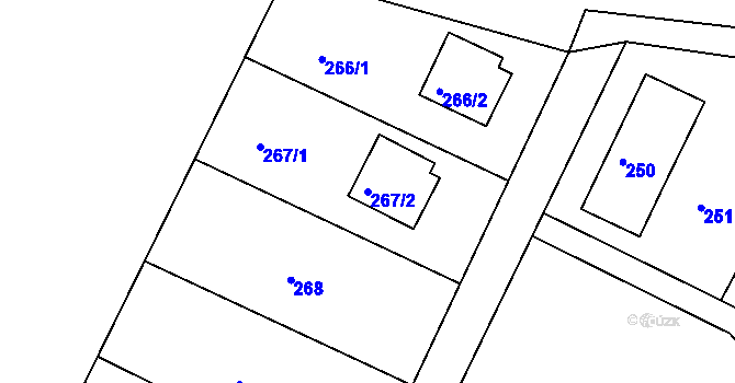 Parcela st. 267/2 v KÚ Vilsnice, Katastrální mapa