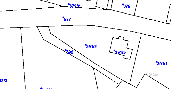 Parcela st. 391/2 v KÚ Vilsnice, Katastrální mapa