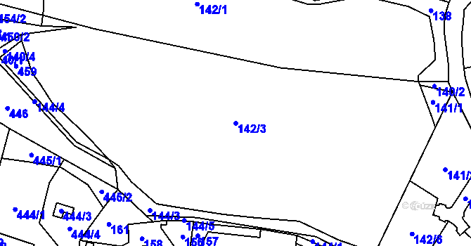 Parcela st. 142/3 v KÚ Vilsnice, Katastrální mapa