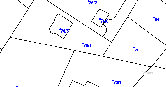 Parcela st. 76/1 v KÚ Vilsnice, Katastrální mapa