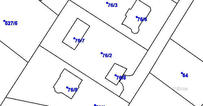 Parcela st. 76/2 v KÚ Vilsnice, Katastrální mapa