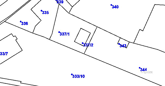 Parcela st. 337/2 v KÚ Vilsnice, Katastrální mapa