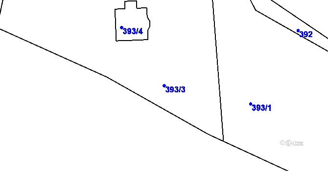 Parcela st. 393/3 v KÚ Vilsnice, Katastrální mapa