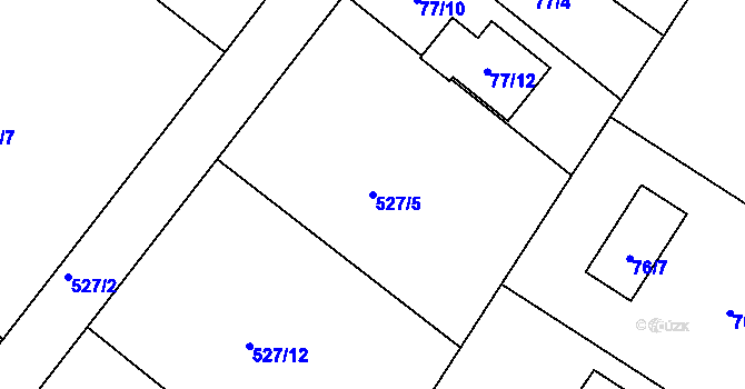 Parcela st. 527/5 v KÚ Vilsnice, Katastrální mapa