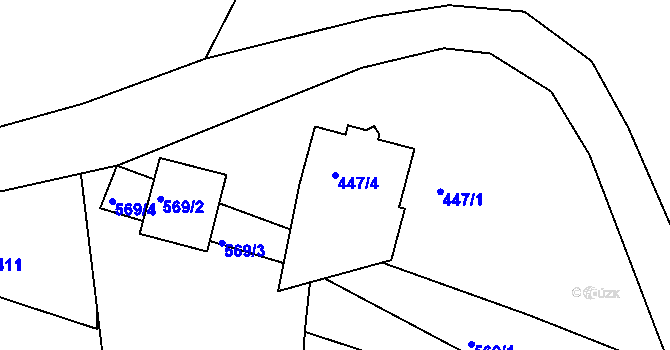 Parcela st. 447/4 v KÚ Vilsnice, Katastrální mapa