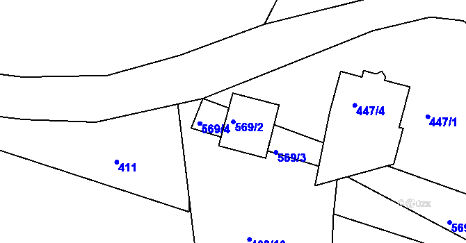 Parcela st. 569/2 v KÚ Vilsnice, Katastrální mapa