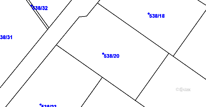 Parcela st. 538/20 v KÚ Vilsnice, Katastrální mapa