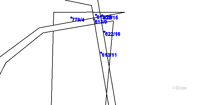 Parcela st. 613/11 v KÚ Vilsnice, Katastrální mapa